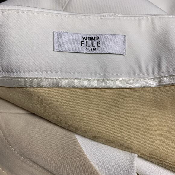 WHBM Trouser NWT Women's Size 2 Elle Slim Trouser Ecru Elle Comfort Stretch - Picture 6 of 10